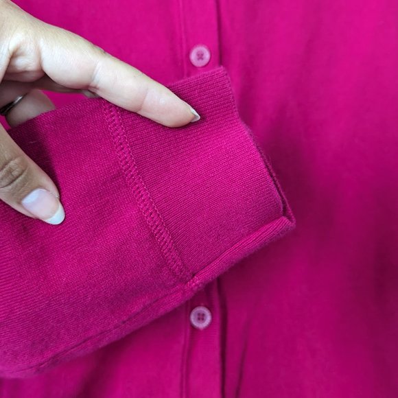 Eddie Bauer Hot Pink Front Button Sweater Size Small - Picture 3 of 11